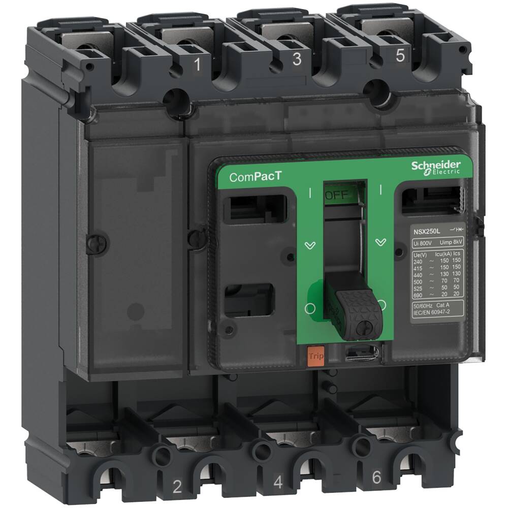 C16B4 - NSX160B 25kA 4P 160A Kompakt Şalter Kasası - 1