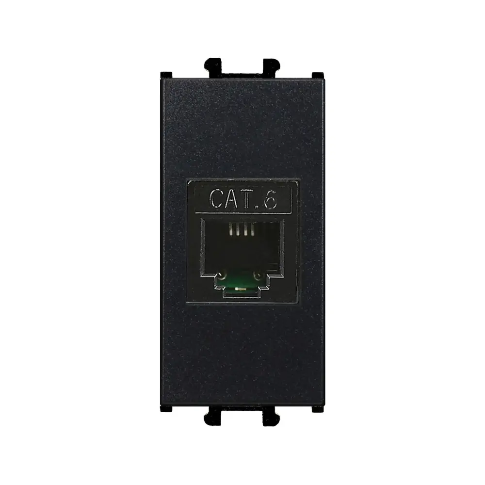 Data Socket RJ45, Cat6, 1M, Black - Günsan
