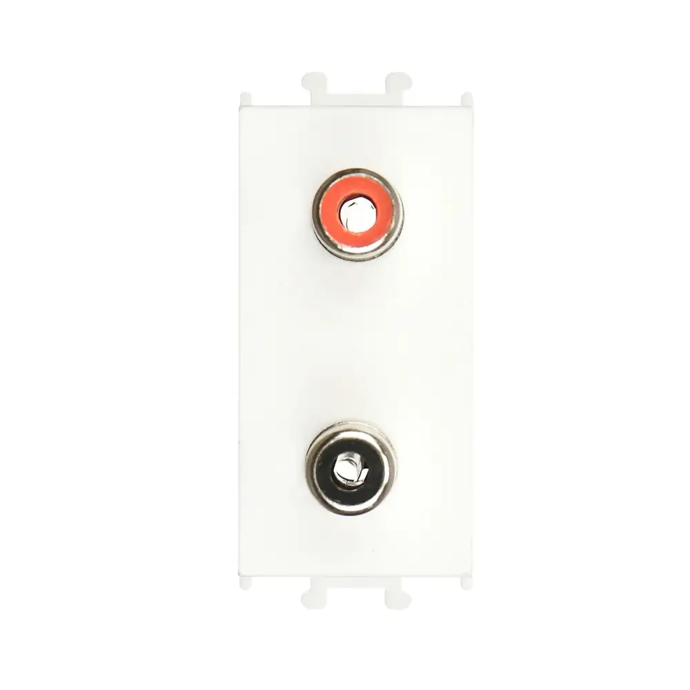 Loudspeaker Socket, 2 Outputs, 1M, White - Günsan