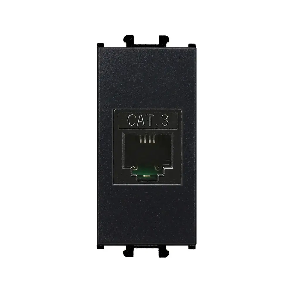Telephone Socket, Cat3, 1M, Black - Günsan