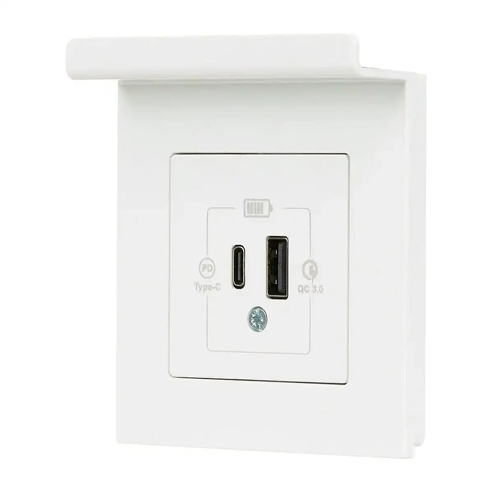 Eqona Pratik Telefon Tutucu 2 Çıkışlı USB Şarj Prizi, 20W, Type A + Type C, Beyaz - 2