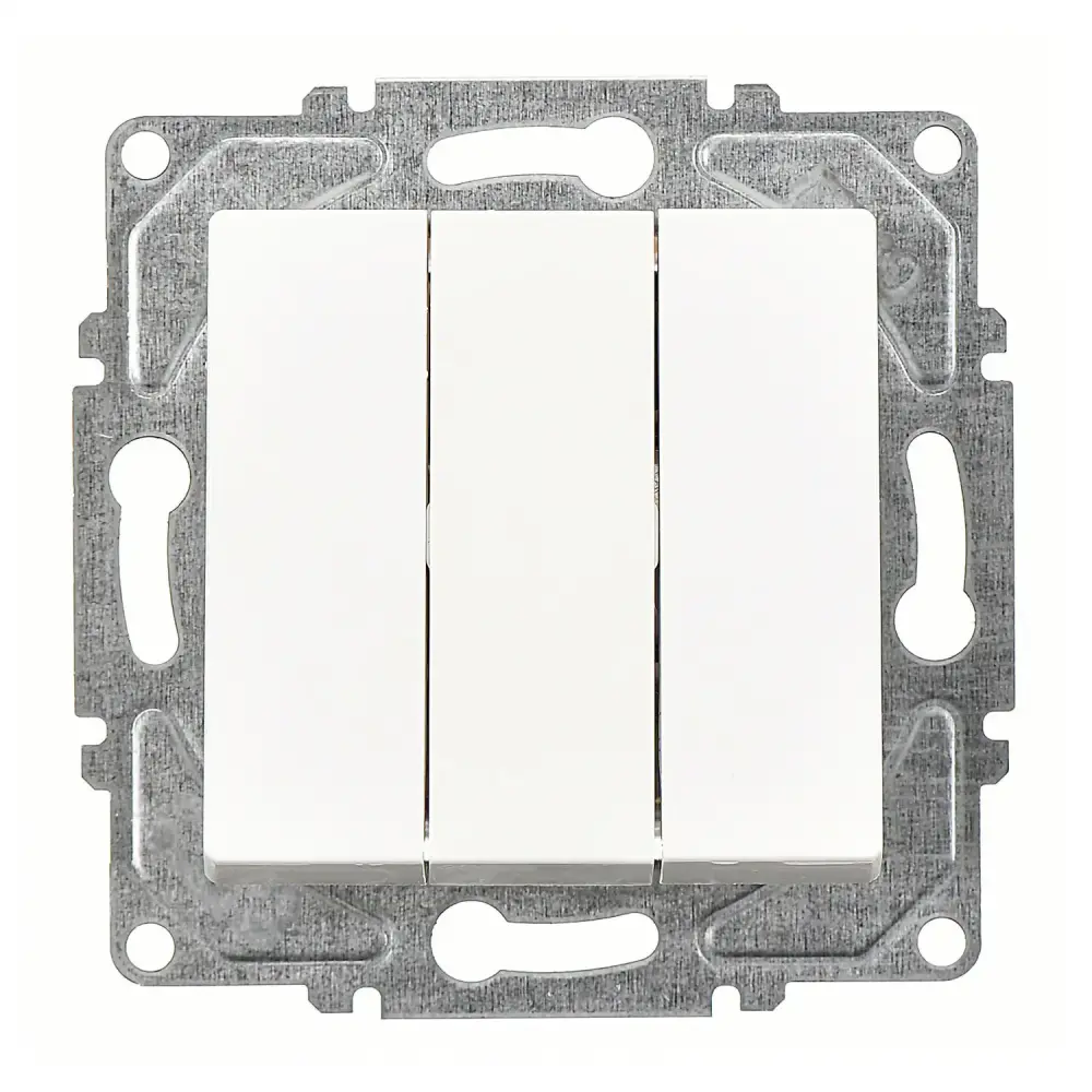 Eqona / Radius / Neoline Üçlü Anahtar, Beyaz (Mekanizma + Tuş/Kapak) - 1