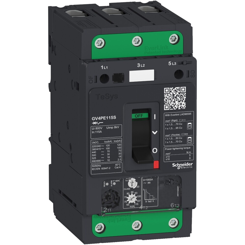 GV4PE115B - Motor Koruma Şalteri, TeSys GV4, 3P, 115A ... - 1